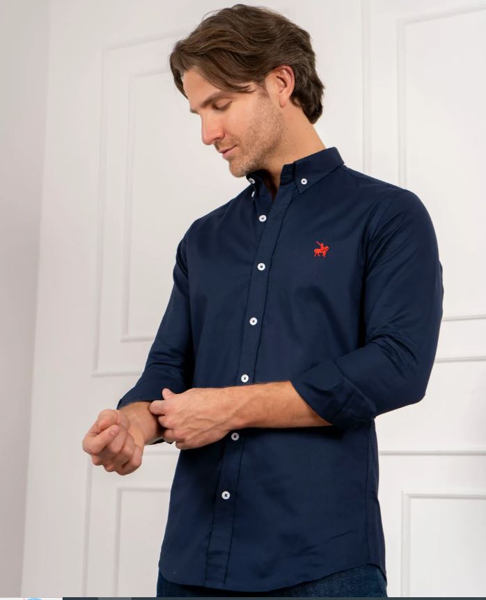 Camisa Oxford Hombre Azul oscura
