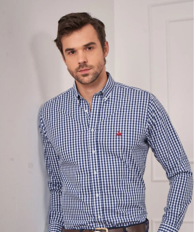 Camisa cuadros Hombre Azul Oscuro