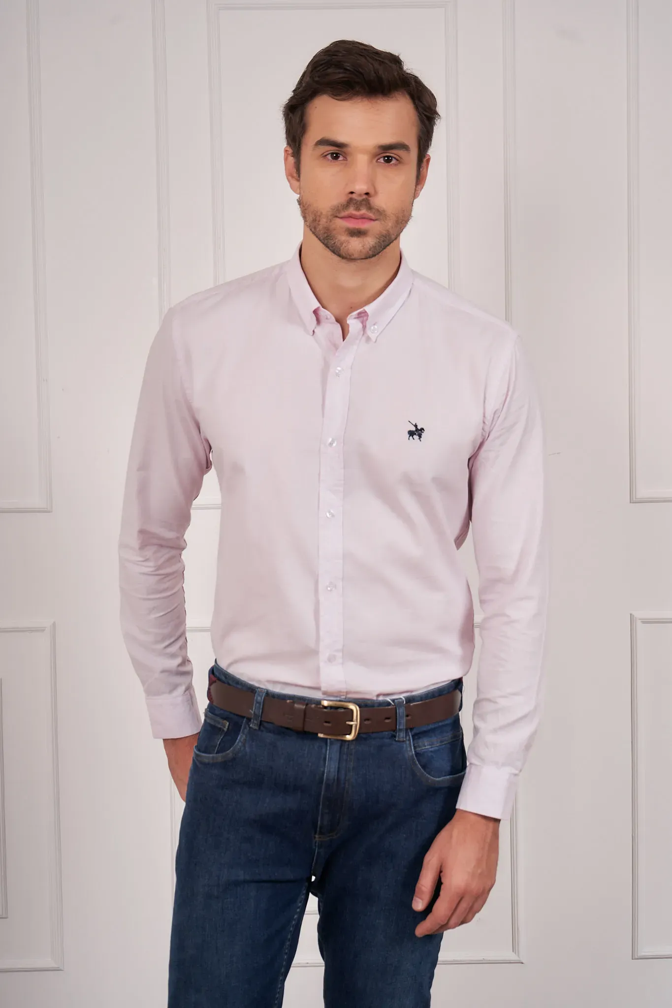 Camisa Oxford Hombre Rosada
